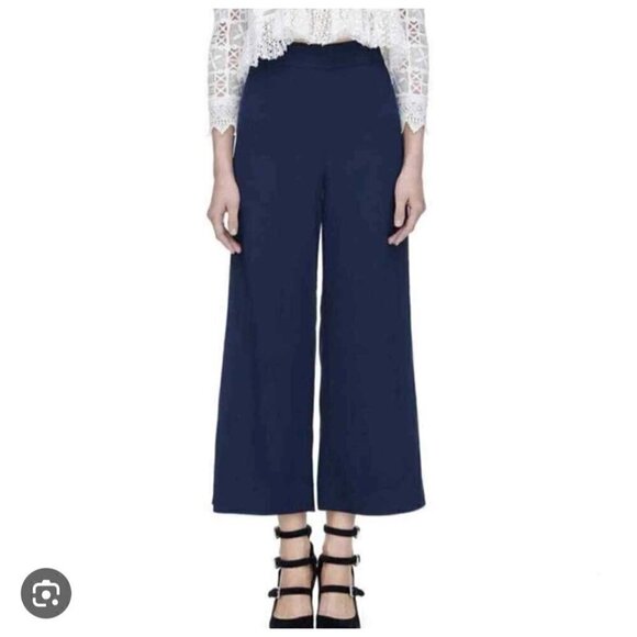 Rebecca Taylor Pants - Rebecca Taylor wide legs crop Pants, Nany blue, Size 2